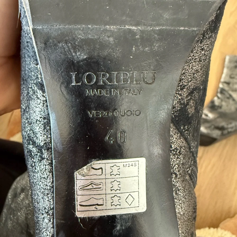 Loriblu Real leather - Silver/Black Stiletto Ankle Boots - Picture 5 of 6